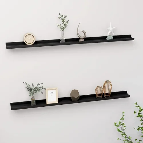 Vista 46 de Estantes de oficina, estantes de baño, estantes de almacenamiento, 4 piezas, color negro, 15.7 x 3.5 x 1.2 pulgadas, adecuados para decoración
