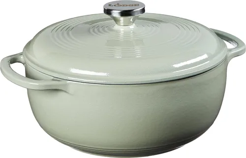 Vista 15 de Lodge Horno holandés de hierro fundido esmaltado de 4.5 cuartos de galón con tapa, asas dobles, apto para horno hasta 500° F o en la estufa, uso