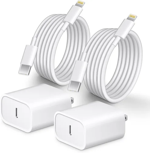 Vista 9 de Cargador Tipo C de 10 pies, Paquete de 2, Bloque Cargador USB C de 20W con Cable de Carga Rápida para iPhone 14/14 Pro/13/13Pro Max/12/12 Pro