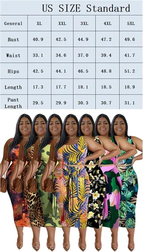 Vista 6 de MRSFITOK Conjunto de 2 piezas para mujer de talla grande, sexy, vestido a media pierna, sin mangas, camiseta sin mangas, falda entallada, conjunto