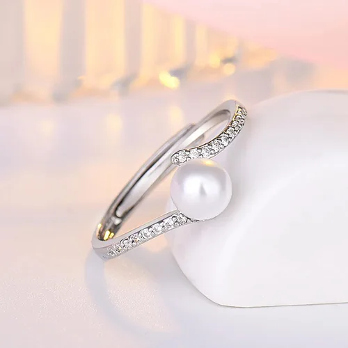 Vista 4 de Anillo de compromiso de aniversario para mujer, accesorios populares, promesa, regalos de cumpleaños de Navidad