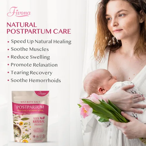 Vista 4 de Sal de baño posparto Care Sitz - Mezcla de sal de Epsom con aceites esenciales, tratamiento calmante para hemorroides, curación perineal después