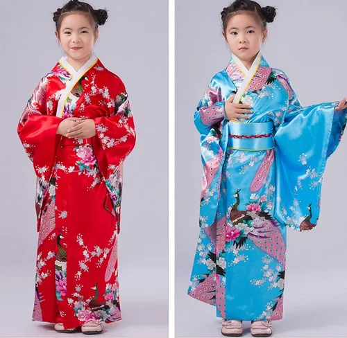 Vista 3 de Conjunto asiático, kimono japonés para chicas y mujeres adultas CRB, set de bata, cinturón, faja y abanico