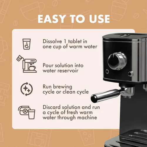 Vista 5 de Dezcal - Tabletas descalcificantes – 120 usos, compatibilidad universal con Keurig, Nespresso, Breville, De'Longhi y más – Descalcificador eficaz
