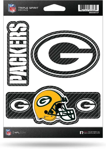 Vista 32 de Rico Industries NFL Football Triple Spirit Stickers Hoja de calcomanías triples