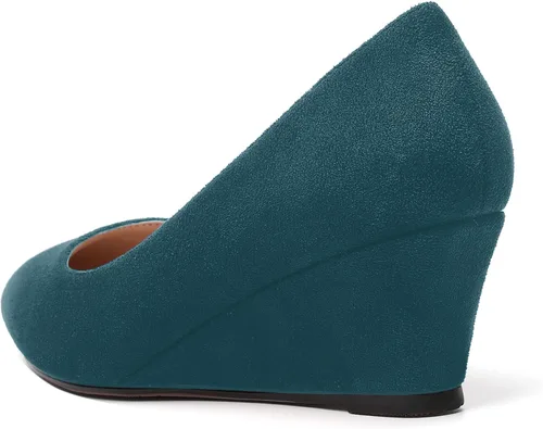 Vista 7 de Zapatos de tacón bajo con cuña para mujer, con puntera puntiaguda, de 2 pulgadas