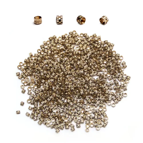 Vista 25 de Tuercas moleteadas de rosca hembra M2x3mm OD Tuercas de inserción roscadas de latón Tuercas de incrustación hidráulicas soldadas juntas Kit surtido