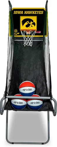 Vista 14 de Pop-A-Shot - Tailgate Game with NCAA Graphics l Arcade Basketball Inside, Out, and On The Go Infrared Sensor Scoring 3 Balls Foldable