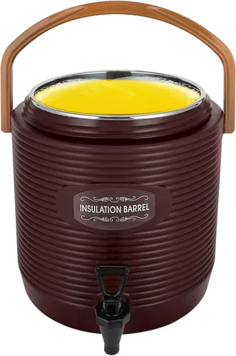Vista 19 de Dispensador de bebidas aislado, dispensador de bebidas calientes de acero inoxidable de 2.11 galones con termómetro, dispensador de bebidas frías