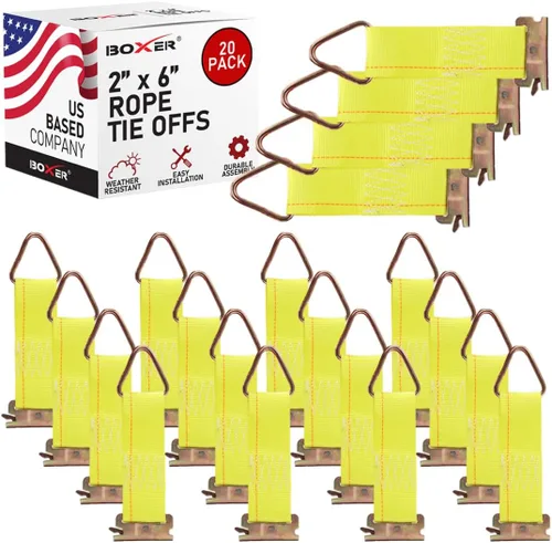 Vista 7 de Boxer Tool - Paquete de 10 correas de cuerda E-Track de 2 x 6 pulgadas, accesorios de amarre de carga con accesorios de resorte E-Track