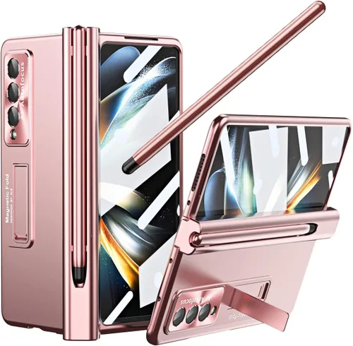 Vista 10 de Funda para Samsung Galaxy Z Fold 4 con soporte para bolígrafo S y bolígrafo, [protección de bisagra] [protector de pantalla integrado]
