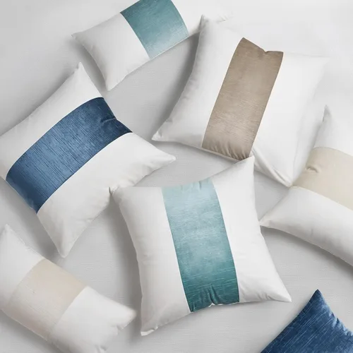 Vista 9 de EVERGRACE x Kinsey Walsh Fundas de almohada de panel de terciopelo de algodón de firma, juego de 2, fundas de almohada decorativas de 20"x20