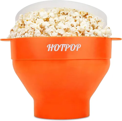 Vista 7 de El Hotpop Original - Palomitero para microondas, Popcorn, contenedor de silicona para hacer palomitas de maíz, cuenco plegable sin BPA y apto