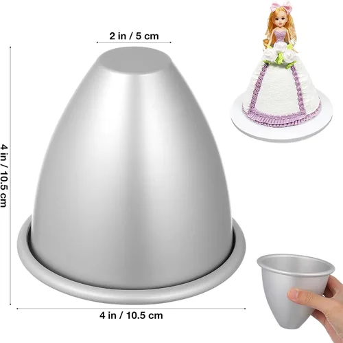 Vista 2 de LALAFINA Molde de aluminio para pastel de princesa, molde de fondo de pastel de princesa, suministros para hornear para el hogar, fiesta, boda