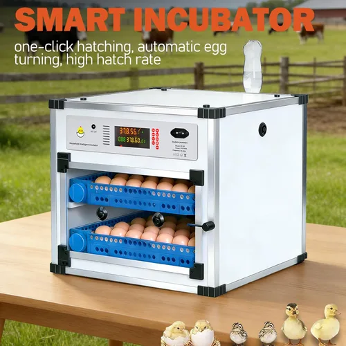 Vista 4 de Vevitts Incubadora automática de huevos de 136 huevos con girador automático, control digital de temperatura y humedad y recarga de agua