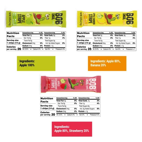 Vista 2 de Paquete variado de aperitivos para niños y adultos, 30 bocadillos de frutas saludables a granel envueltos individualmente, cuero de fruta con fresa