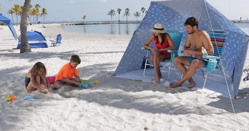 Vista 5 de Rio Beach - Refugio para el sol Speedy Pop-Up Beach Cabaña de 8 x 8 x 6 pies