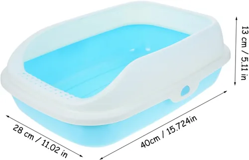 Vista 2 de Caja de arena para gatos con diseño semicerrado, prevención de derrames para el hogar, para gatos, estilo pala incluida