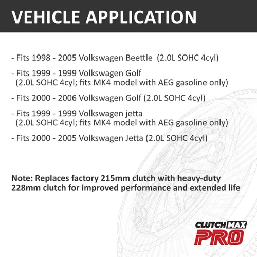 Vista 2 de PRO Performance Stage 4 Kit de embrague con volante Chromoly compatible con VW Volkswagen Beetle Golf Jetta 2.0L AEG BEV 1999-2006