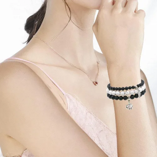 Vista 6 de C&L Accessories Pulseras de cuentas de chakras para mujeres, hombres y adolescentes, 3 pulseras curativas, juego de pulseras elásticas de bolas