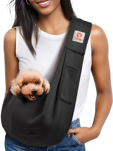 Vista 29 de TOMKAS - Transportador de perros estilo canguro para perros pequeños (negro, para mascotas de 2 a 7 libras)