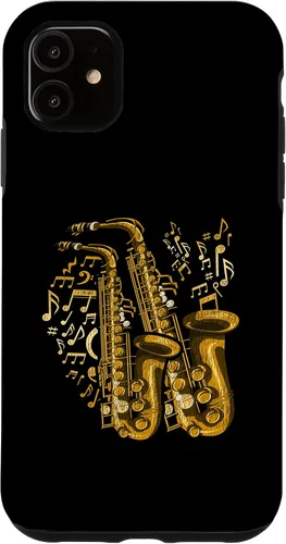 Vista 6 de Funda para iPhone 12 mini músico, saxofonista y saxofonista de jazz