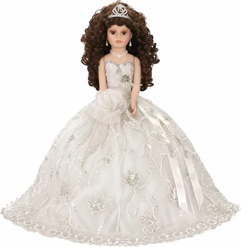 Vista 9 de KINNEX COLLECTIONS SINCE 1997 Muñeca de porcelana de 18 pulgadas de paraguas de quinceañera (Quince Años) KK18725-4 (Azul bebé)