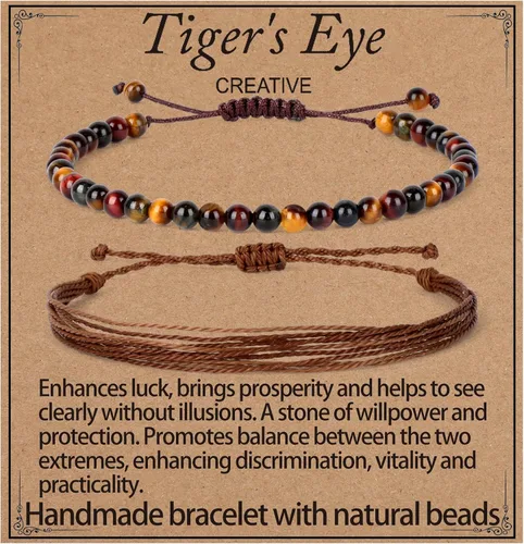 Vista 71 de LPBeads Pulsera de piedra natural hecha a mano de tamaño ajustable