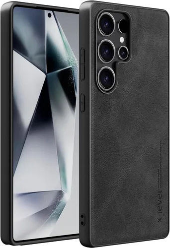 Vista 78 de X-level Funda para Samsung Galaxy Z Flip 6, delgada funda delgada de piel sintética para teléfono, TPU suave, a prueba de golpes, protección Negro