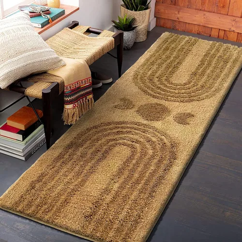 Vista 9 de Alfombras de Baño Bohemias Bonita Alfombra de Baño Bohemia Antideslizante de Microfibra Alfombrilla de Baño Abstracta para Dormitorio Alfombra Beige