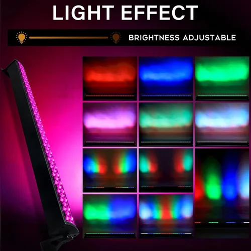 Vista 5 de 4 unids 3 en 1 DMX 26 canal etapa luz 240 LED DJ pared lavado lineal barra luz pared arandela