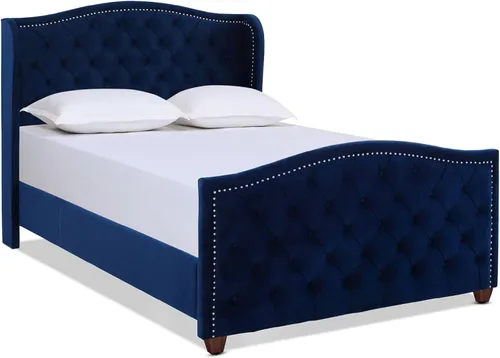 Vista 17 de Jennifer Taylor Home - Cama Anastasia de tamaño Queen de terciopelo resistente en color verde oliva Terciopelo de rendimiento verde oliva