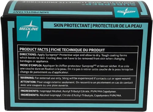 Vista 4 de Medline SurePrep Barrera Protectora para la Piel, Toallita - Suministros médicos de alta calidad para cuidado y protección de la piel, paquete de 50