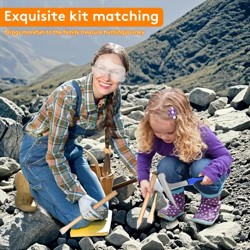 Vista 6 de Kit de 17 martillos de roca de geología, martillo de 32 onzas, 3 cinceles de excavación, herramientas de caza de rocas con pala multifunción