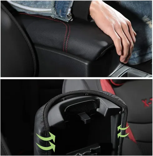 Vista 5 de YEE PIN Funda para reposabrazos central de automóvil, funda para tapa de consola Rogue X-Trail 2014-2019, caja de reposabrazos de consola central