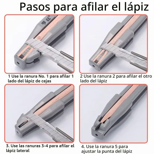 Vista 7 de Juego de lápices de cejas de madera impermeable con sacapuntas, delineador de cejas a prueba de manchas para mujeres Negro