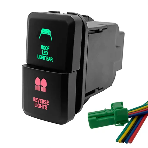 Vista 16 de Compresor de aire y Interruptor de botón doble de bloqueo de diferencial trasero para Toyota Tacoma Prado Fortuner Hilux 39mm X 21mm