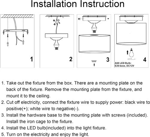 Vista 11 de Lámpara Colgante para Comedor de RV, Incluye 1 Bombilla LED Reemplazable, Luz Interior de 12V para RV con Interruptor, Forma de Flor Enrrollada