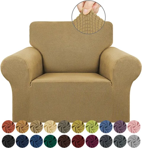 Vista 90 de KEKUOU Funda elástica para sofá biplaza, funda de sofá para sofá de 2 cojines (55-78 pulgadas), protector de muebles con parte inferior elástica