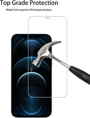 Vista 5 de Marco de alineación fácil diseñado para protector de pantalla de vidrio templado iPhone 12 Pro 2 unidades, película protectora de lente de cámara 2