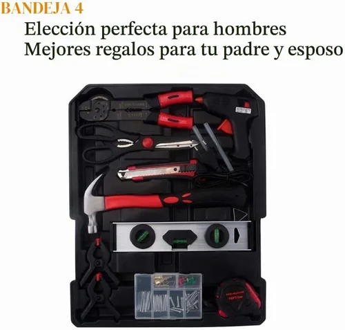 Vista 5 de FLZOSPER Juego de herramientas resistentes de 799 piezas con ruedas rodantes, caja de aluminio para carretilla, kit de herramientas para el hogar