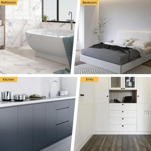 Vista 7 de ACCUMTEK - Juego de 2 alfombras de baño de lujo en color beige de 32"x20"+24"x17", alfombras de baño ultra suaves y gruesas absorbentes, alfombra