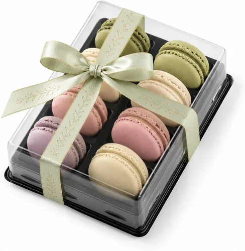 Vista 6 de Pastry Chef's Boutique - Cajas de regalo pequeñas de plástico transparente para macarons franceses - Capacidad para 2 macarons - Tamaño de cavidad