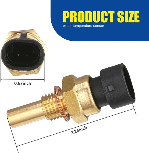 Vista 2 de 1 paquete de sensor de temperatura del motor del coche con enchufe, sensor de temperatura ECT de metal duradero para vehículos, piezas de reemplazo
