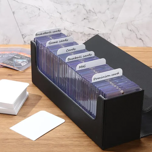 Vista 3 de Yookeer Divisor de tarjetas coleccionables de plástico a granel, separadores de cartas de béisbol, divisores en blanco para cajas de almacenamiento
