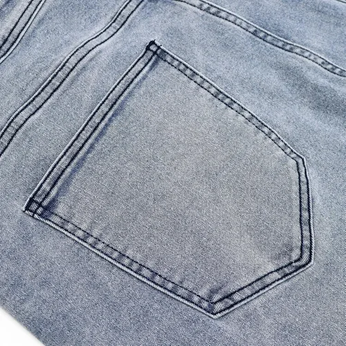 Vista 17 de LONGBIDA - Jardinera de mezclilla para hombre, ajuste entallado, moderno, con bolsillos