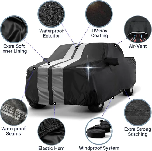 Vista 4 de iCarCover Funda de camión personalizada para Dodge Ram 1500 cabina regular, 6.5 pies, cama regular 1994-2010, impermeable, para todo tipo de clima