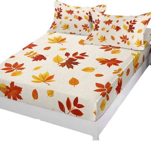 Vista 9 de Sábanas bajeras de bolsillo profundo de hasta 16 pulgadas, funda de colchón suave de Halloween con 1 funda de almohada decorativa para dormitorio