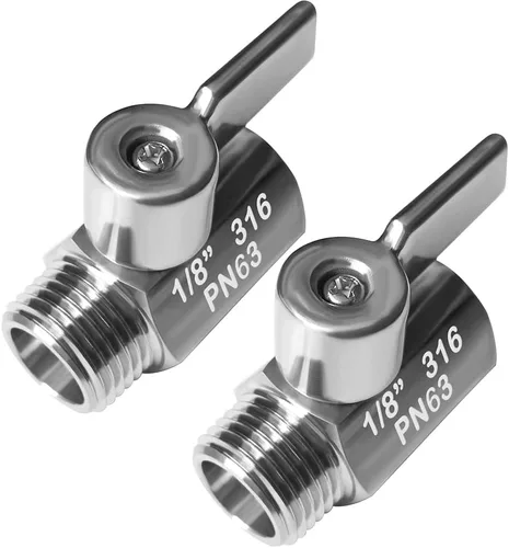 Vista 8 de Beduan Mini válvula de bola de acero inoxidable (316) 1" NPT macho x NPT hembra mini válvula de cierre de bola