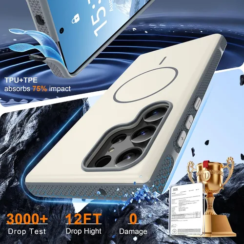 Vista 470 de Jshru Funda para Samsung Galaxy S26 Plus/Galaxy S25 Plus: para Galaxy S24 Plus [compatible con Magsafe] [2 protectores de pantalla HD] cubierta